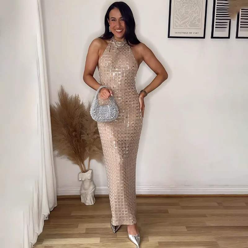 Glorol - Elegant Sleeveless Slim Maxi Dress