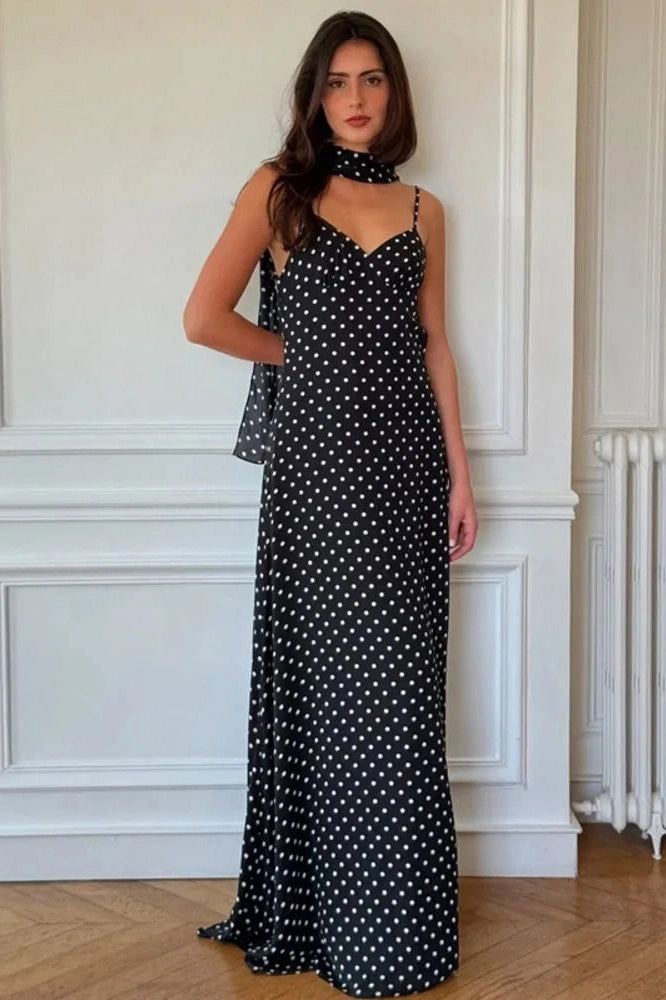 Glorol - Spaghetti Strap Sleeveless Backless A-Line Maxi Dress