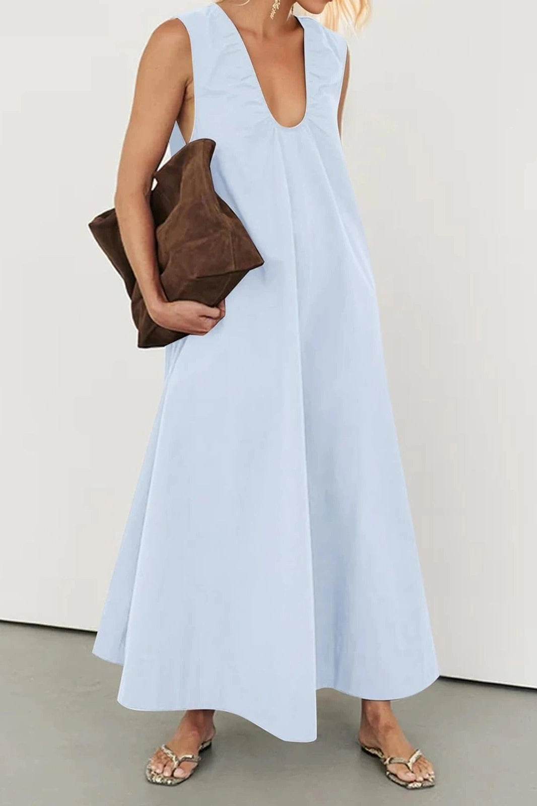 Glorol - Elegant Sleeveless Loose Maxi Dress
