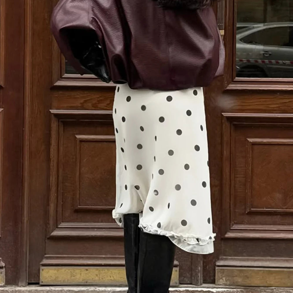 Glorol - Polka Dot See Through Printed Skirt