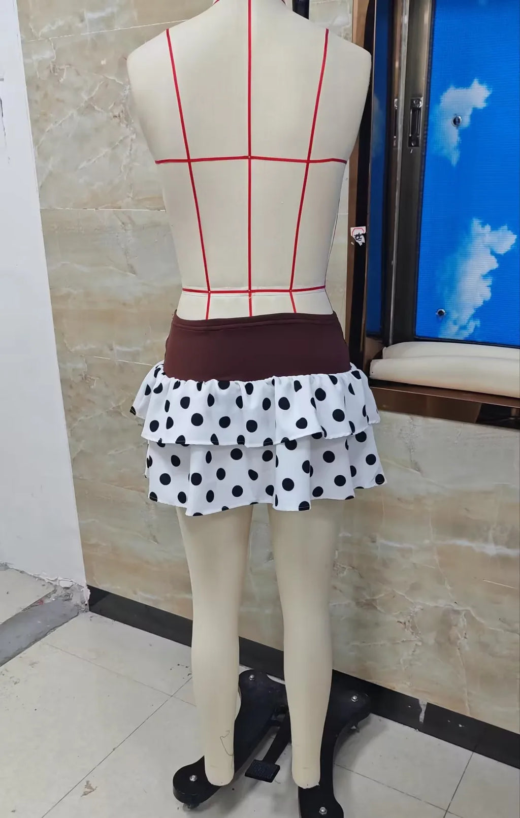 Glorol - Polka Dot Low Rise Print Skirt