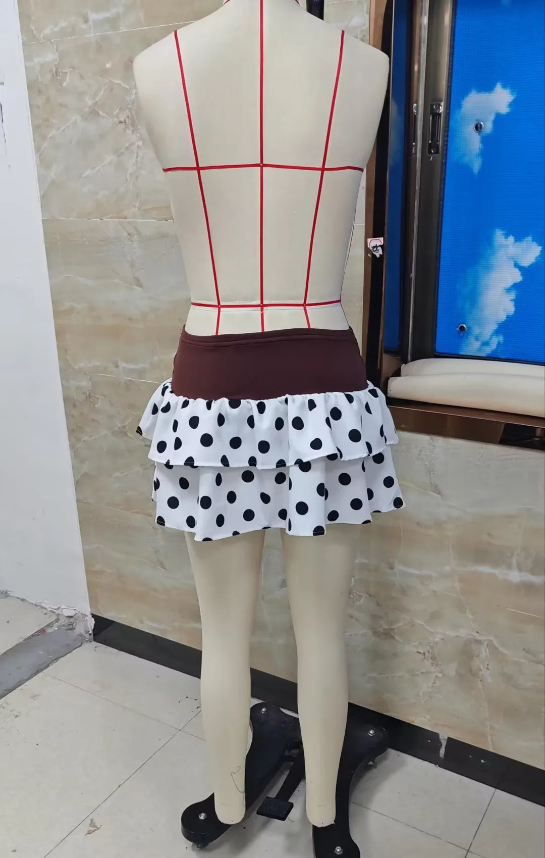 Glorol - Polka Dot Low Rise Print Skirt
