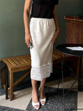 Glorol - Elegant High Waist Patchwork Lace Skirt