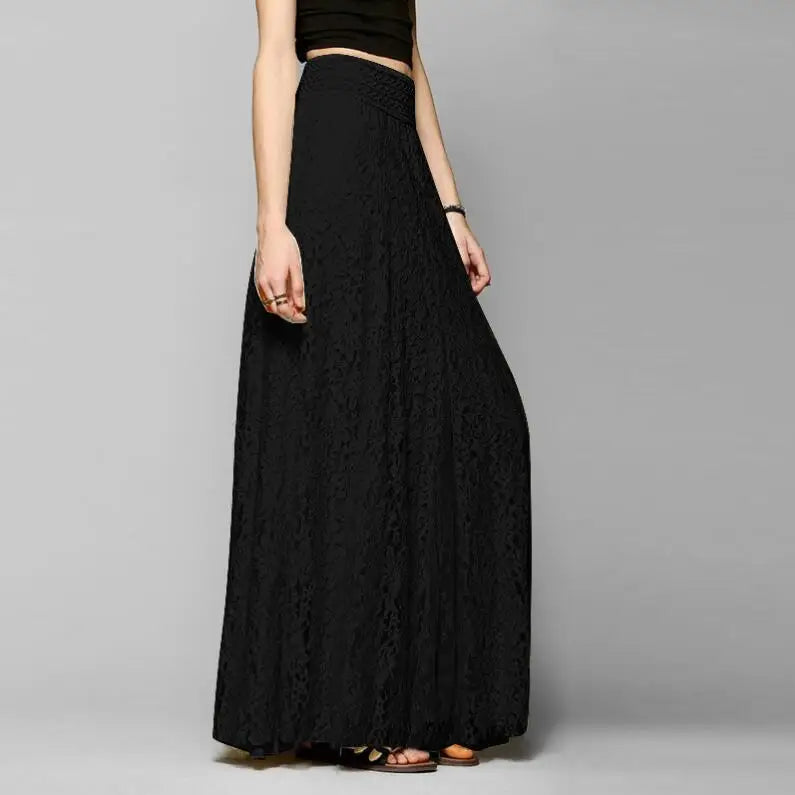 Glorol - High-waisted Lace Micro-elastic Embroidered Skirt