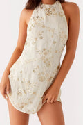 Glorol - Elegant Backless Slim Fit Mini Dress