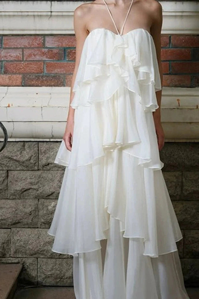 Glorol - Elegant Off-Shoulder Sleeveless Maxi Dress