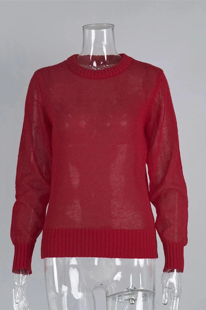 Glorol - See-Through Long Sleeve Top