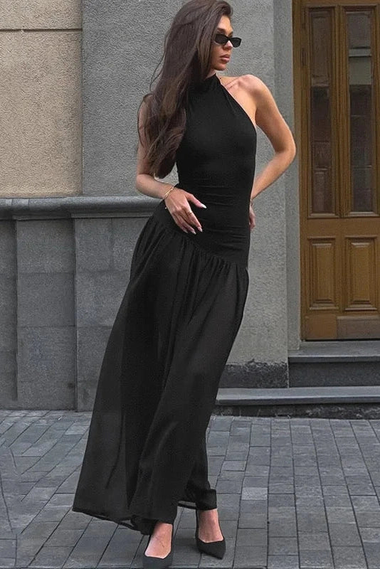 Glorol - Elegant Slim Sleeveless High Waist Maxi Dress