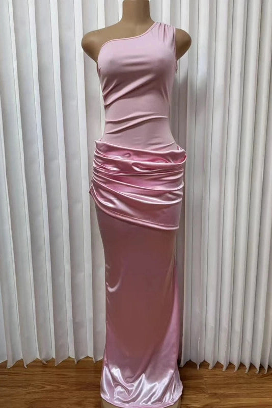 Glorol - Hollow Out Sleeveless Slash Collar Maxi Dress