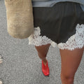 Glorol - High Waist Lace Wide-Leg Skirt