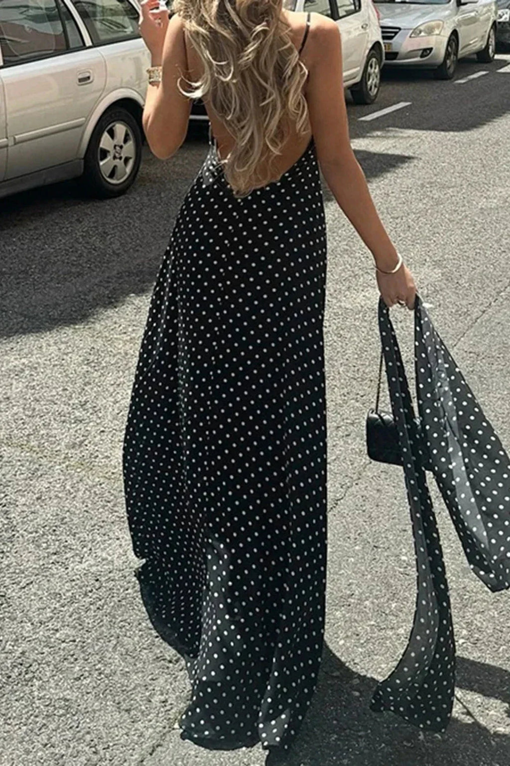 Spaghetti Strap Slim Fit Deep V Neck Maxi Dress