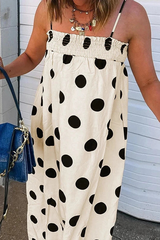 Glorol - Backless Sleeveless Loose Pleated Printed Maxi Dress