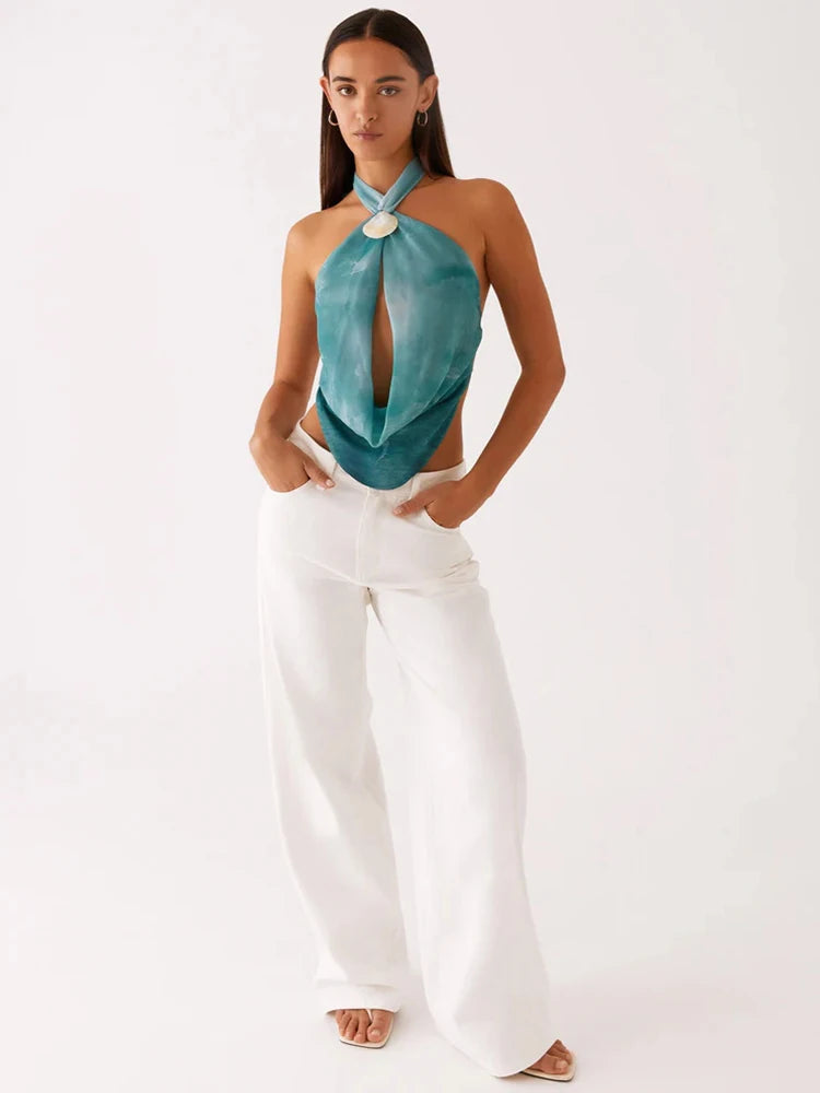 Glorol - Off-Shoulder Sleeveless Backless Top