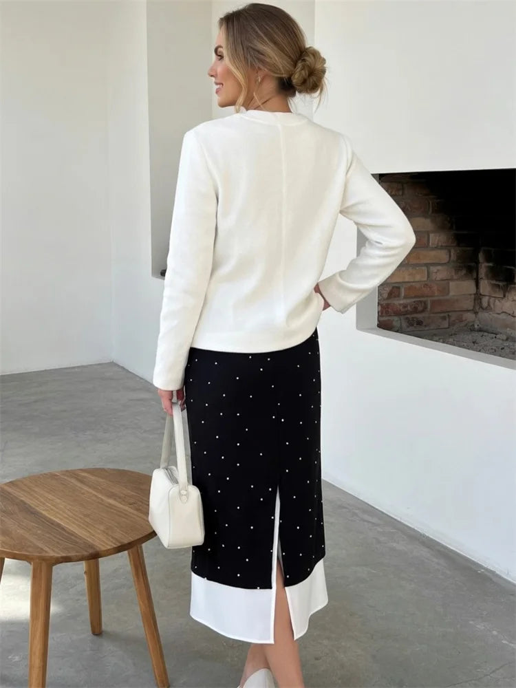 Glorol - High Waist Patchwork Skirt
