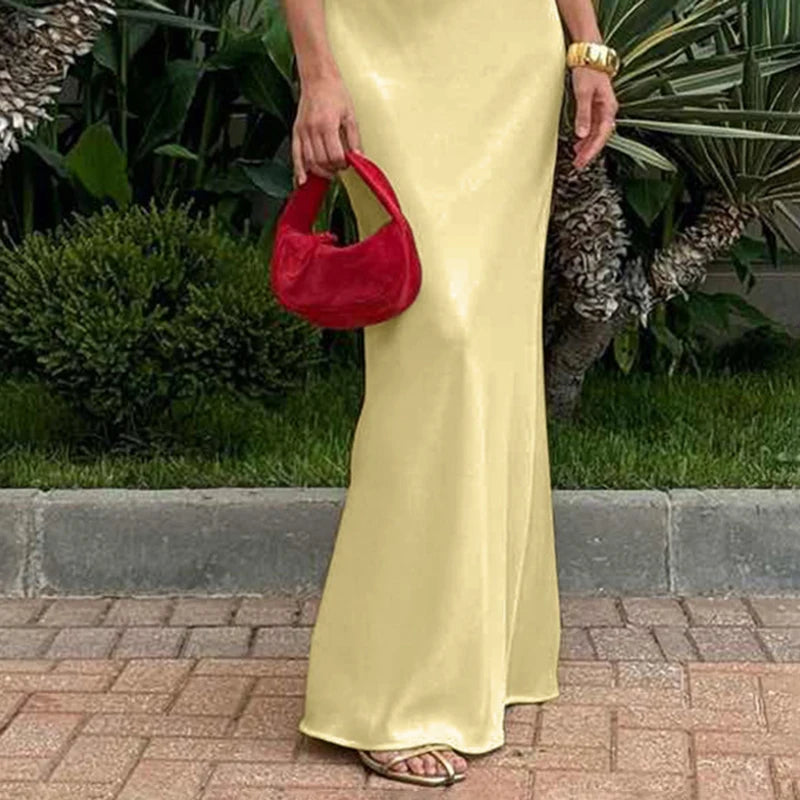 Glorol - High Waist Draped Bodycon Skirt