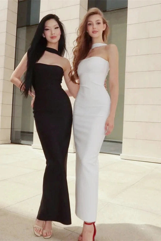 Glorol - Off-Shoulder Strapless Sleeveless Backless Bodycon Maxi Dress