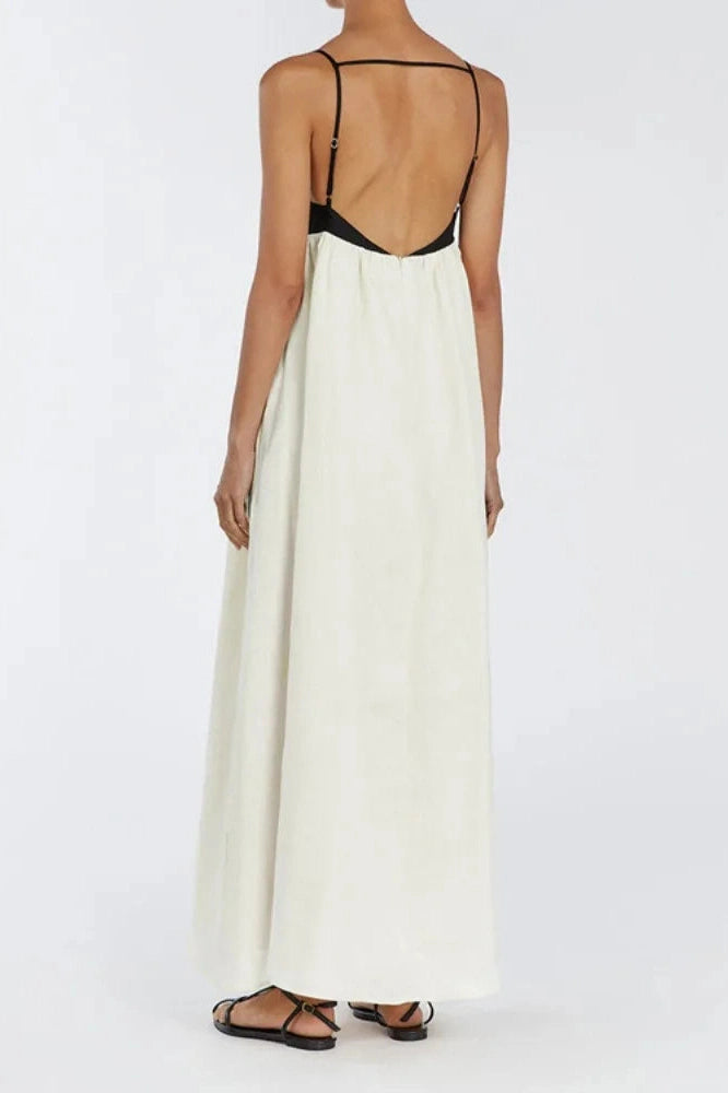 Glorol - Elegant Backless Sleeveless Loose Maxi Dress