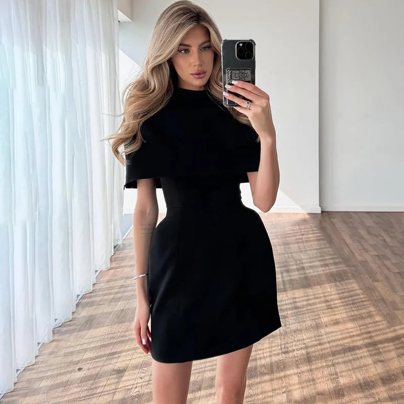 Glorol - Elegant Round Backless Sleeveless Mini Dress