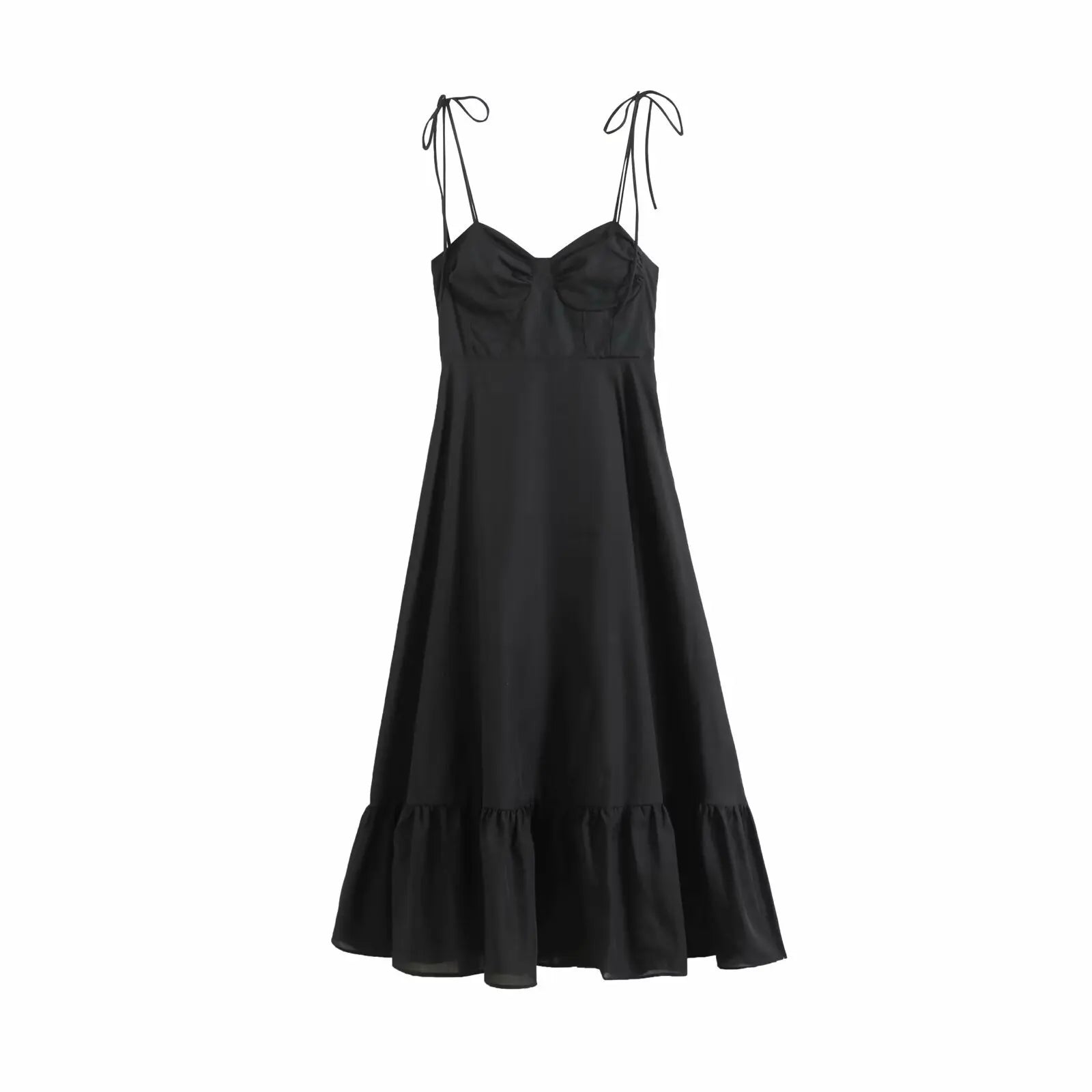 Glorol - Pleated Sleeveless Zipper Maxi Dress