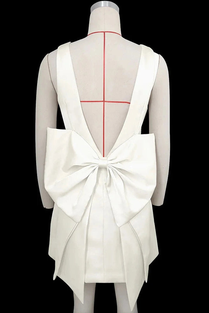 Glorol - Elegant Backless Sleeveless High Waist Mini Dress
