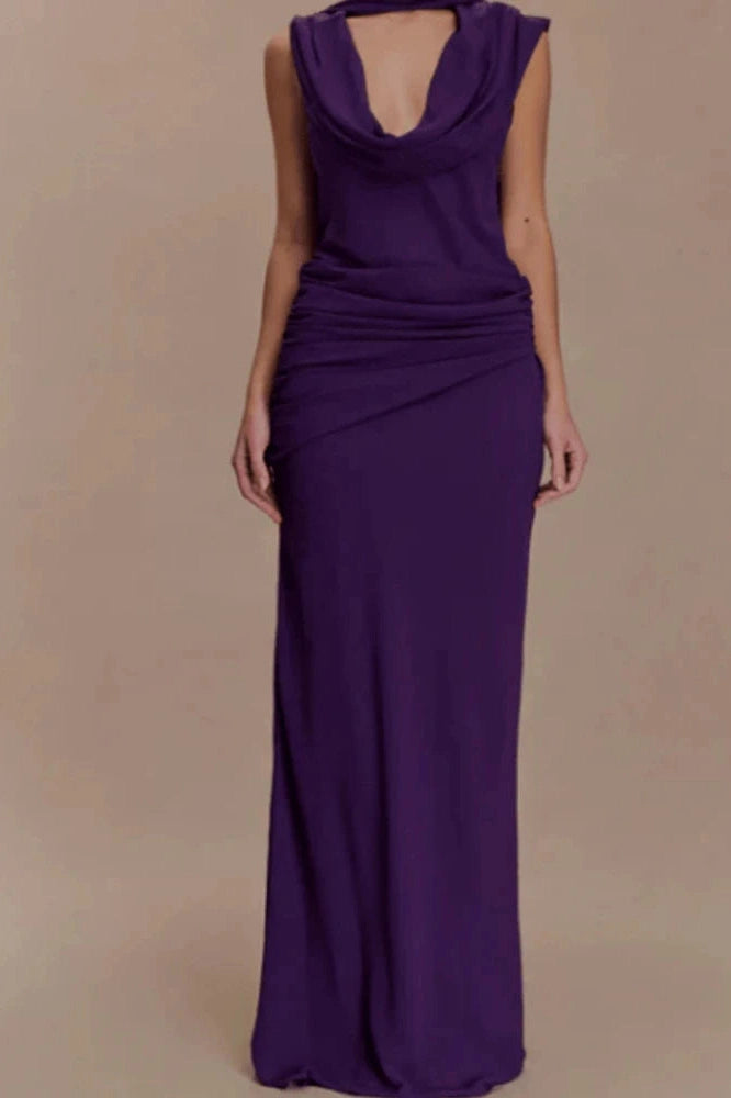 Glorol - Elegant Hollow Sleeveless Slim Maxi Dress
