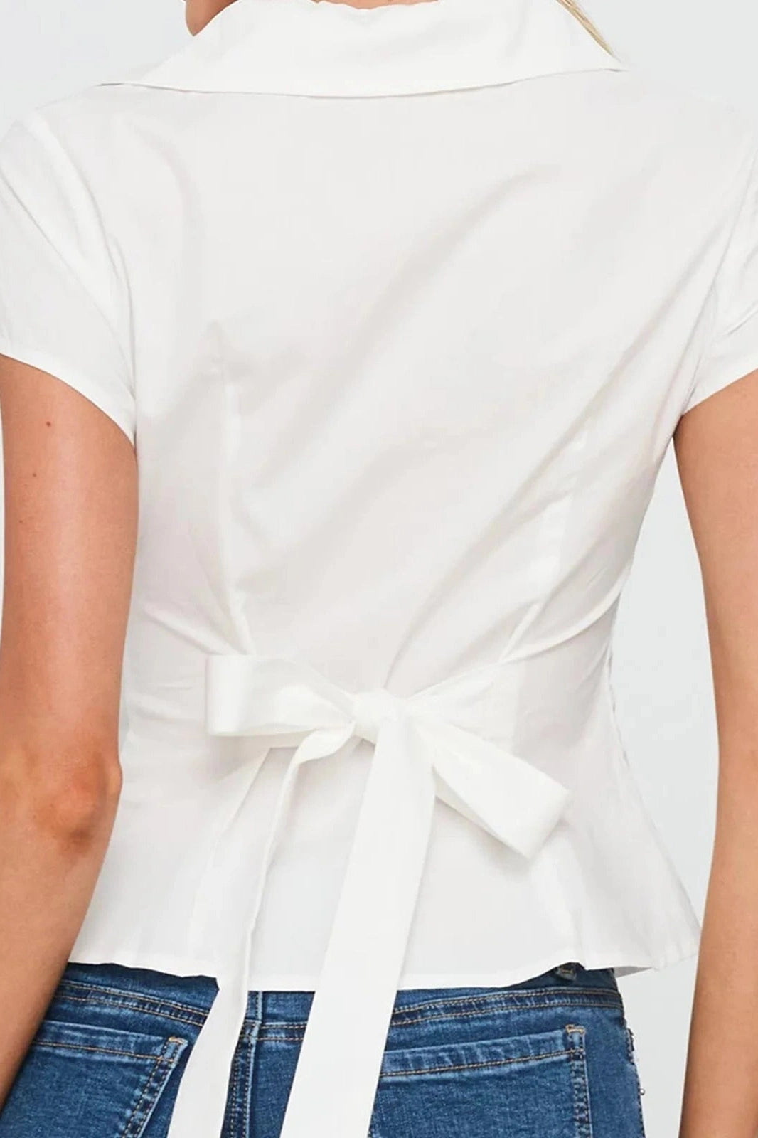 Glorol - Short Sleeve Button-Up Slim Fit Top