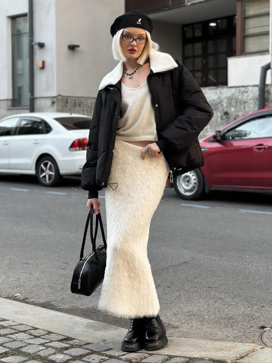 Glorol - High Waisted Slim Fit Windproof Skirt