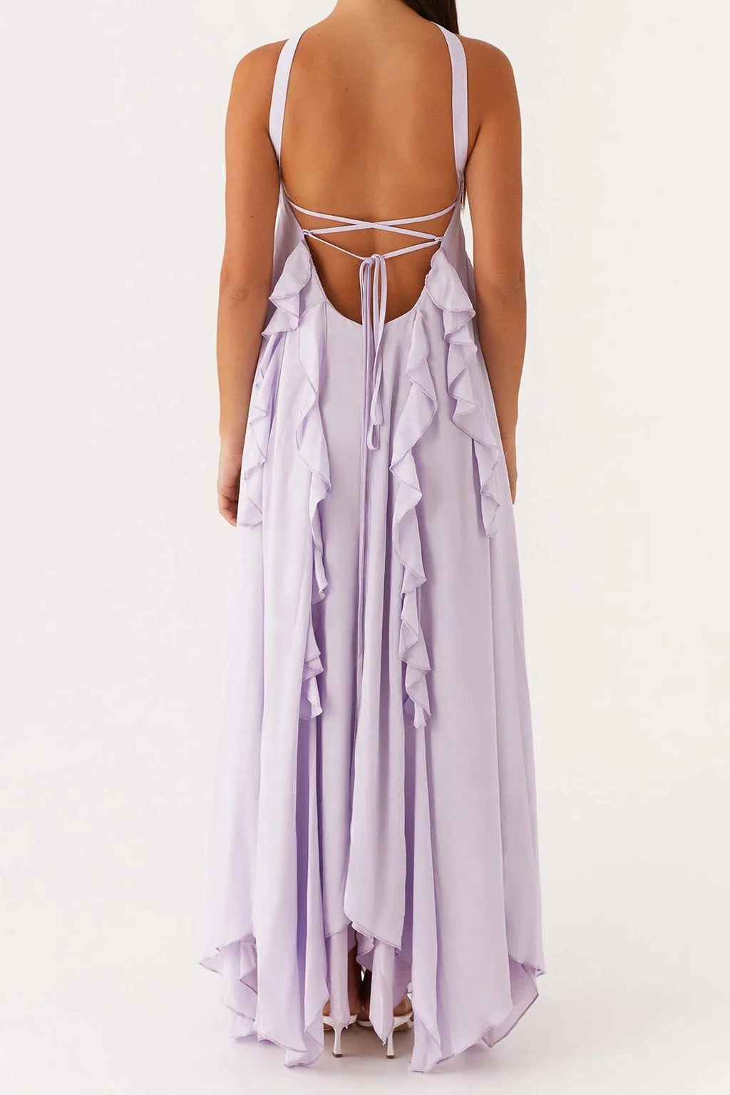 Glorol - Elegant Sleeveless Backless A-Line Maxi Dress