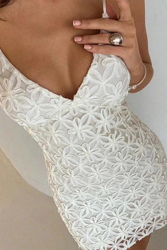 Glorol - Hollow Out Sleeveless Slim Mini Dress
