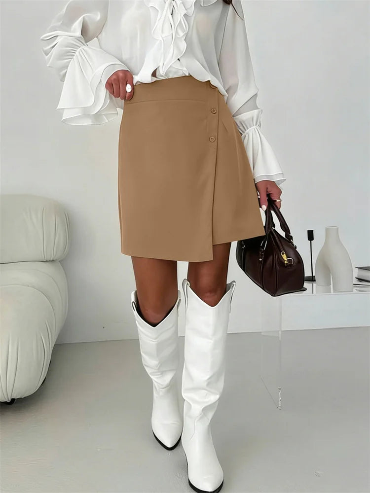 Glorol - High Waist Patchwork Skirt