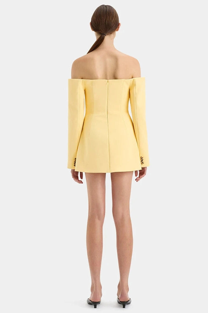 Glorol - Off-shoulder Strapless Long Sleeve Backless Mini Dress