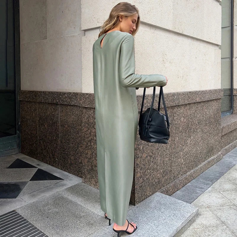 Glorol - Patchwork High Waist Split Maxi Dress