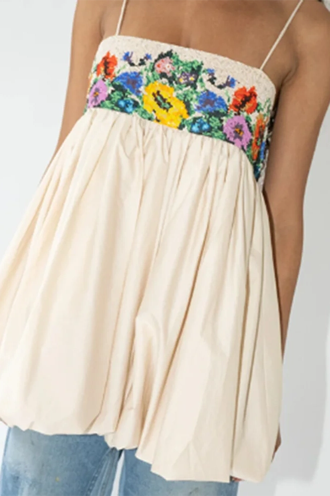 Glorol - Off Shoulder High Waist Sleeveless Slim Printed Mini Dress