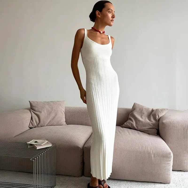 Glorol - Elegant Patchwork Backless Maxi Dress
