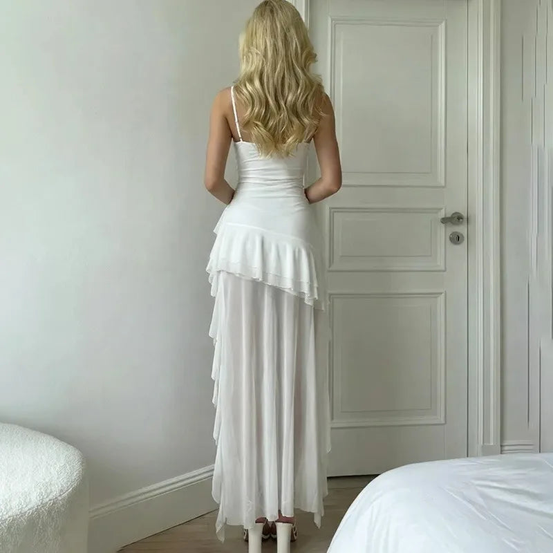 Glorol - Elegant V-Neck Patchwork Maxi Dress