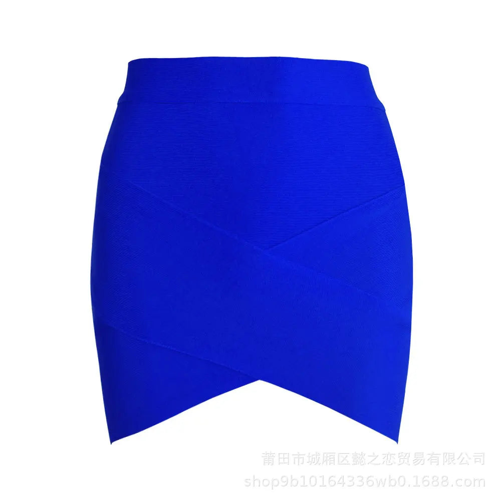 Glorol - High Waist Slit Bandage Hip Wrap Skirt