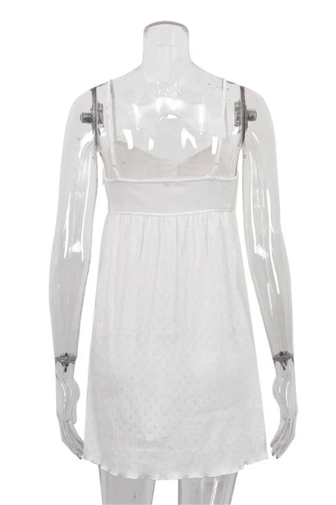 Glorol - Printed V-Neck Slim Backless High Waist Patchwork Mini Dress