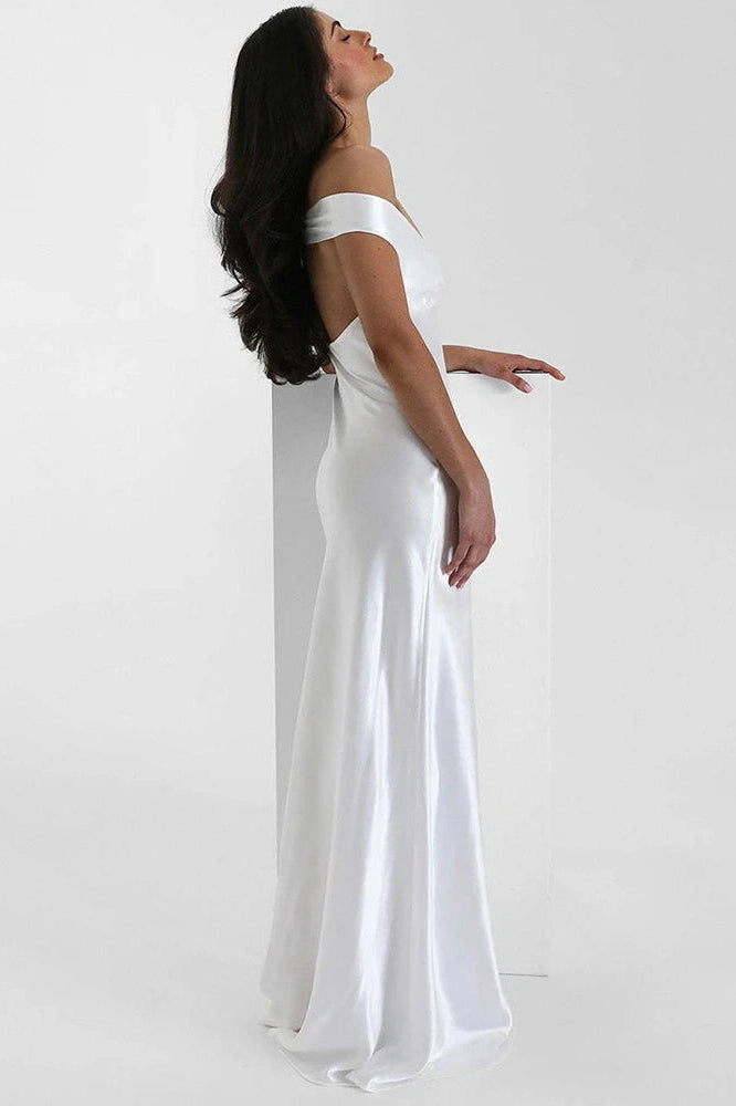 Glorol - Off-Shoulder Backless Strapless Sleeveless High Waist Maxi Dress