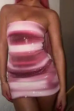 Glorol - Elegant Strapless Sleeveless Mini Dress