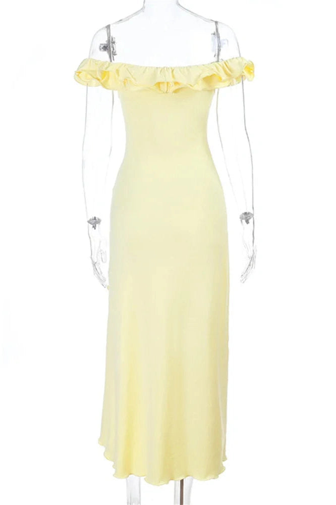 Glorol - Hollow Out Backless High Waist Midi Dress