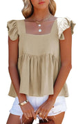 Glorol - Slim Square Neck Loose Sleeveless Top
