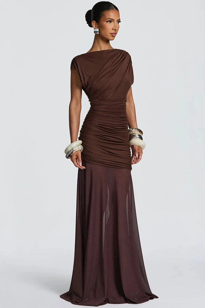 Glorol - Sleeveless O Neck High Waist Maxi Dress