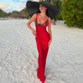 Glorol - Elegant Lace Backless Slim Maxi Dress