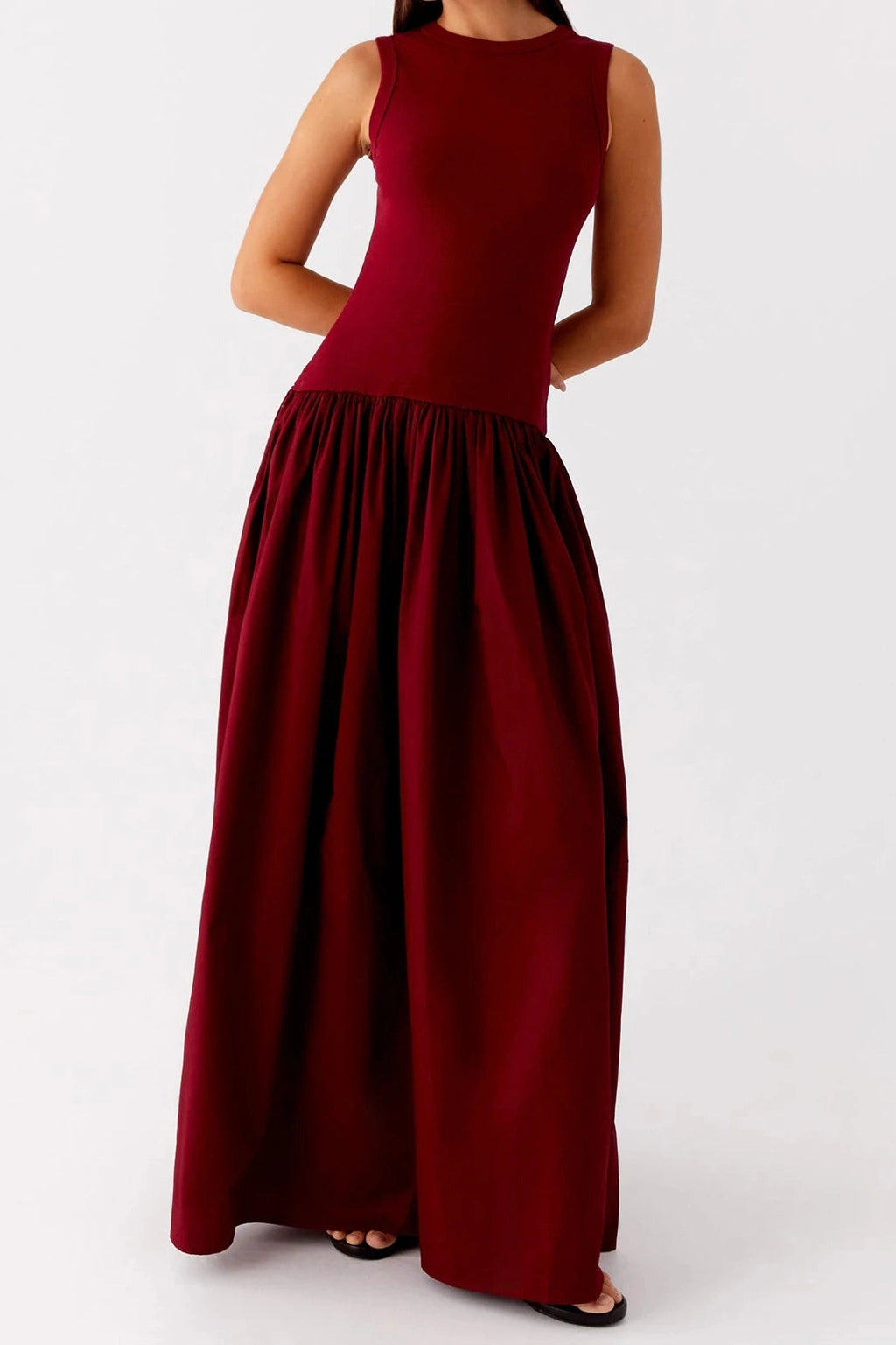 Glorol - Elegant Sleeveless A-Line Maxi Dress