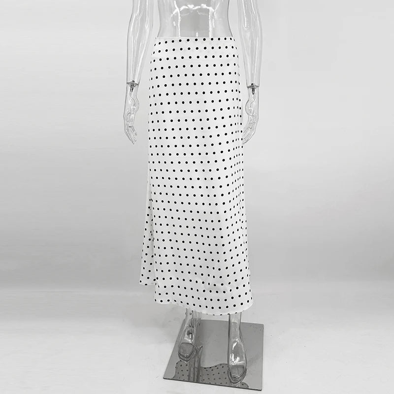 Glorol - High Waist Polka Dot Skirt