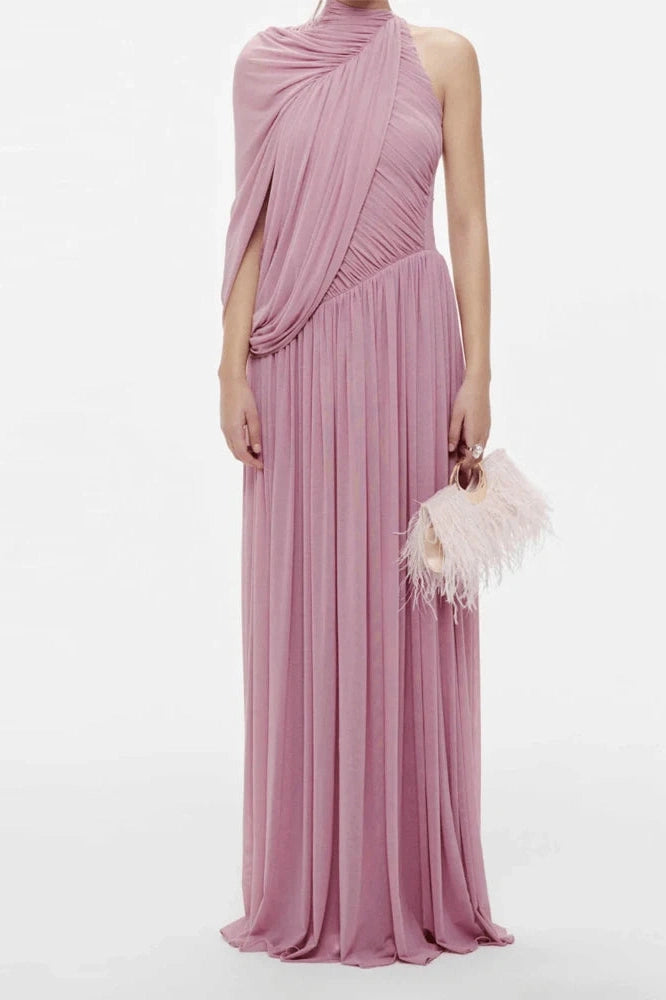 Glorol - Hollow Out Pleated Slim Maxi Dress