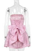 Glorol - Off-shoulder Strapless Sleeveless Backless Mini Dress
