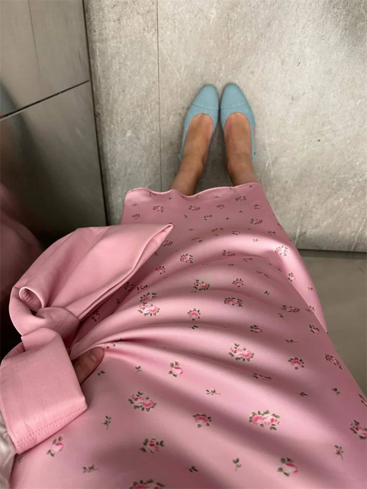 Glorol - High Waist Elegant Printed Patchwork Skirt