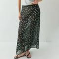 Glorol - High Waist See-Through Polka Dot Side Zipper Skirt