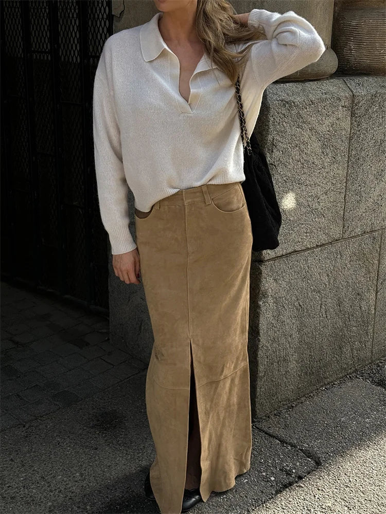 Glorol - High Waist Pocket Patchwork Skirt